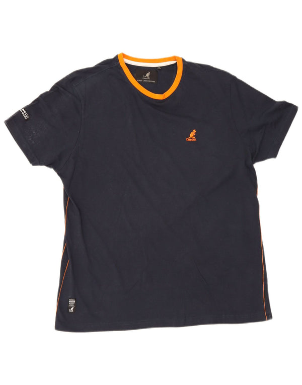 Kangol Mens T-Shirt Top XL Navy Blue Cotton