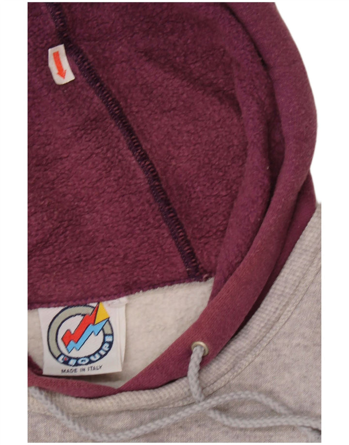 L'Equipe Womens Graphic Loose Fit Hoodie Jumper UK 20 2XL Grey Cotton