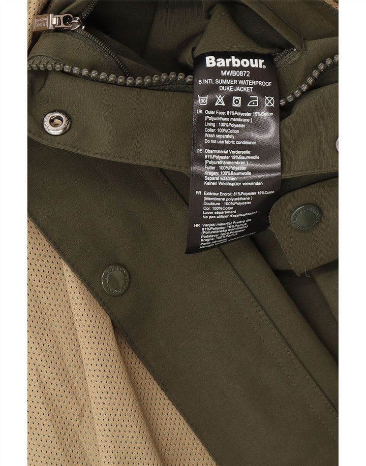 Barbour Mens Utility Jacket UK 38 Medium Khaki Polyester