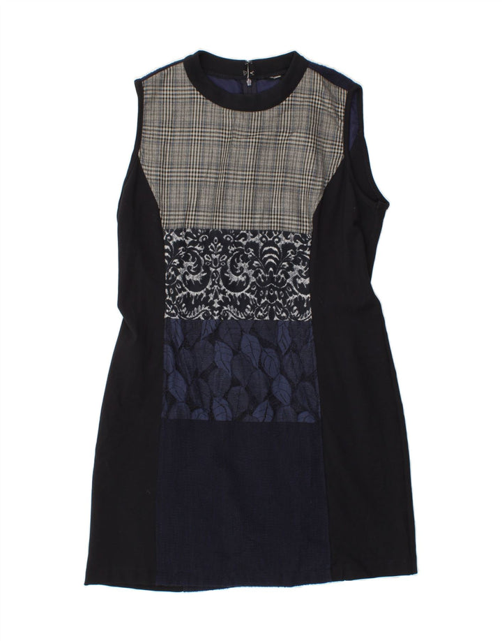 DESIGUAL Womens Sleeveless Sheath Dress EU 46 XL Navy Blue Patchwork Vintage Desigual and Second-Hand Desigual from Messina Hembry 