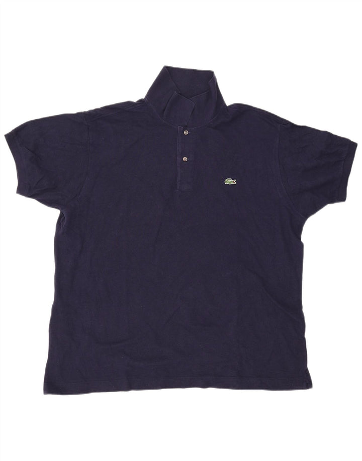 LACOSTE Mens Classic Fit Polo Shirt Size 8 3XL Navy Blue Cotton