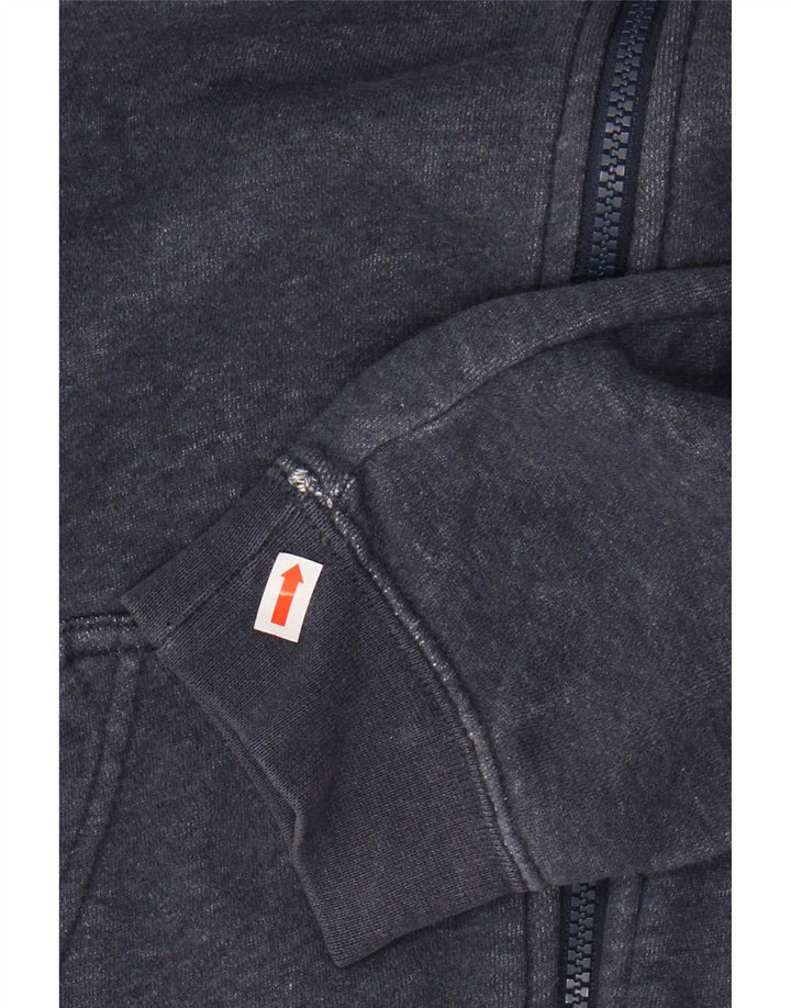 NIKE Mens Zip Hoodie Sweater Medium Navy Blue Cotton