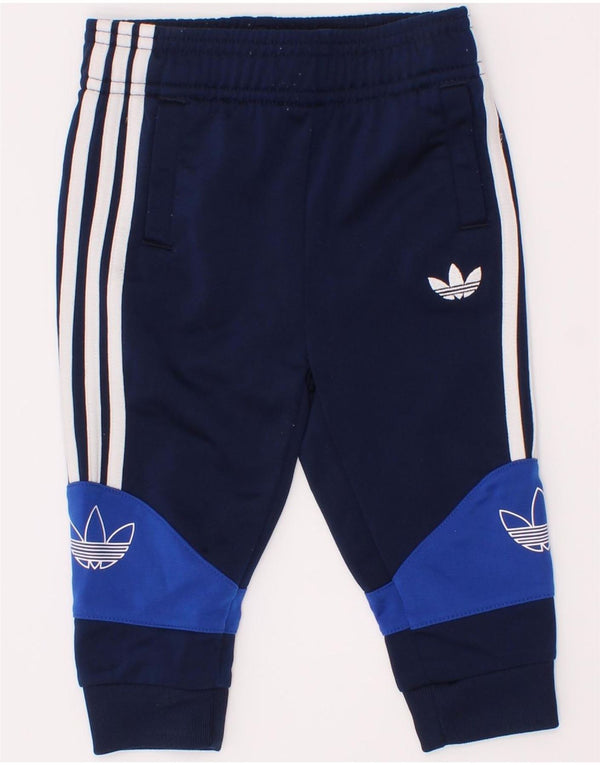Adidas Baby Boys Graphic Tracksuit Trousers 9-12 Months Navy Blue