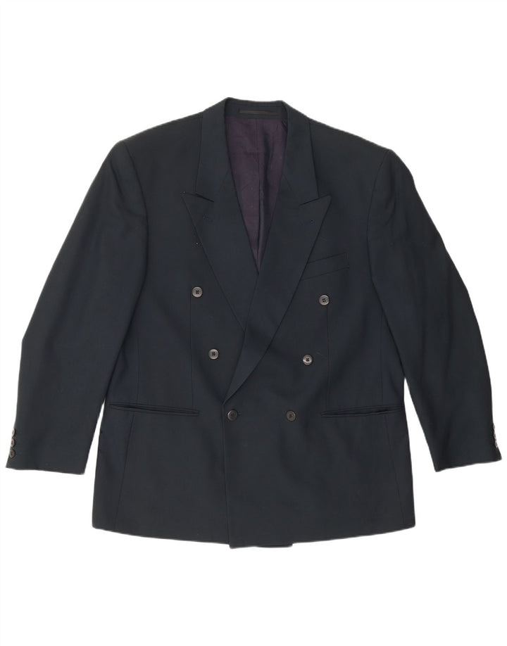 DIGEL Mens Double Breasted Blazer Jacket UK 40 Large Navy Blue New Wool