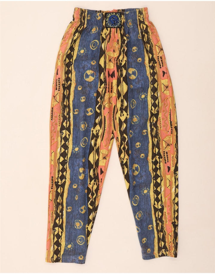 Uncle Sam Womens High Waist Trousers Small W27 L29 Multicoloured Cotton