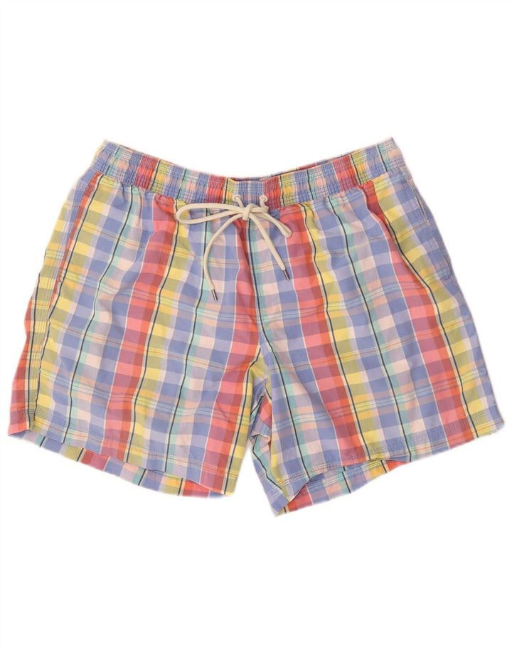 Marks & Spencer Mens Swimming Shorts XL Multicoloured Plaid Cotton