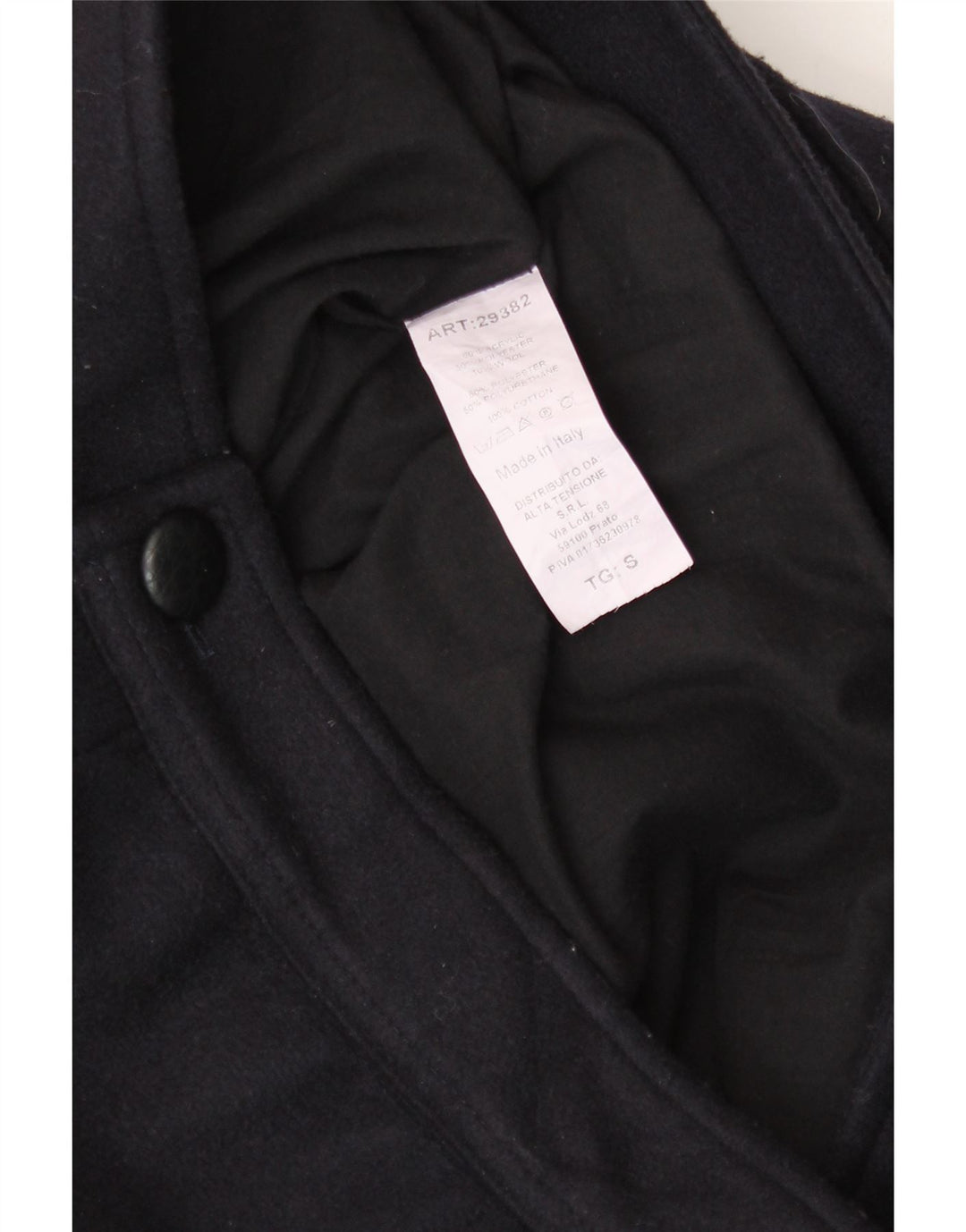 TENSIONE IN Womens Bomber Jacket UK 10 Small Navy Blue Acrylic Vintage Tensione In and Second-Hand Tensione In from Messina Hembry 