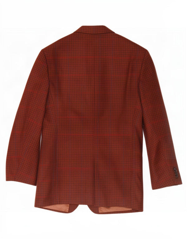 Vintage Mens 2 Button Blazer Jacket UK 36 Small Brown Houndstooth