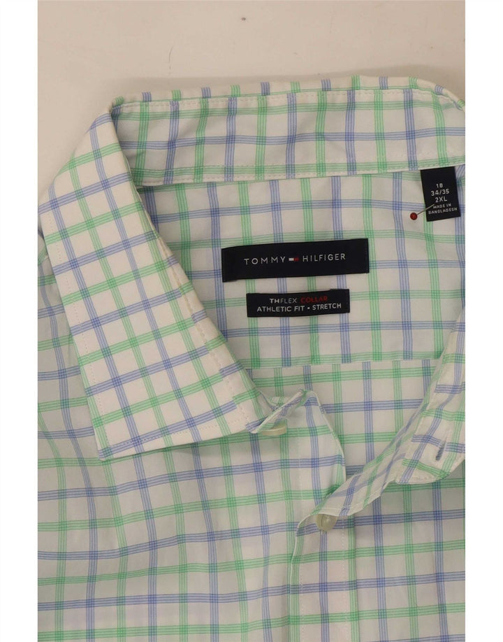 Tommy Hilfiger Mens Athletic Fit Shirt Size 18 2XL Multicoloured Gingham