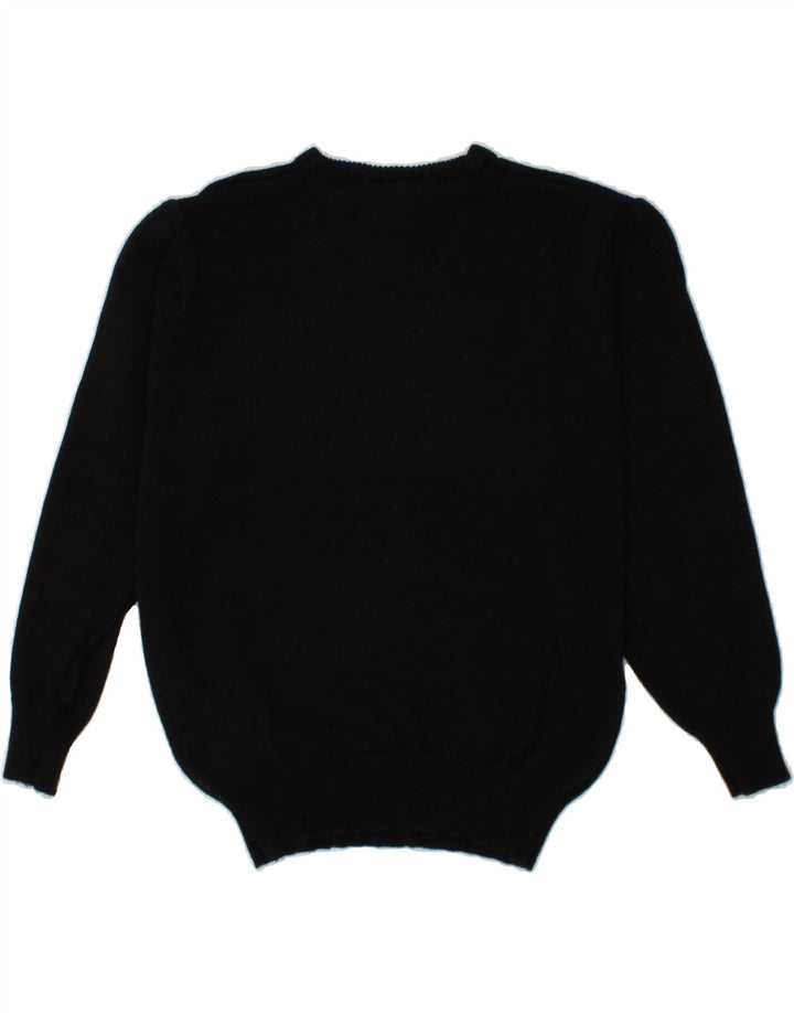 VINTAGE Womens Boat Neck Jumper Sweater IT 44 Medium Black Polyacrylic Vintage Vintage and Second-Hand Vintage from Messina Hembry 