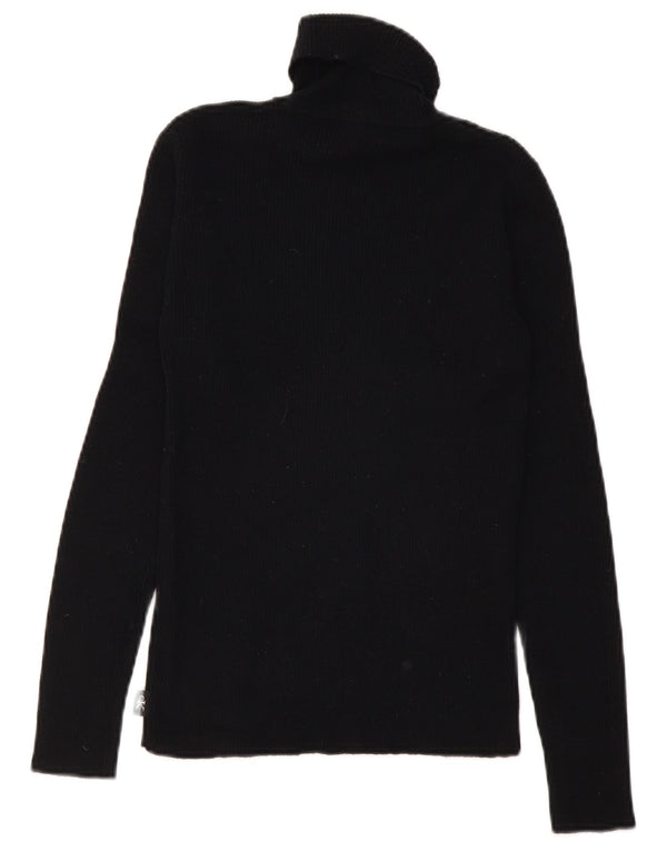 CALVIN KLEIN JEANS Womens Roll Neck Jumper Sweater UK 12 Medium Black
