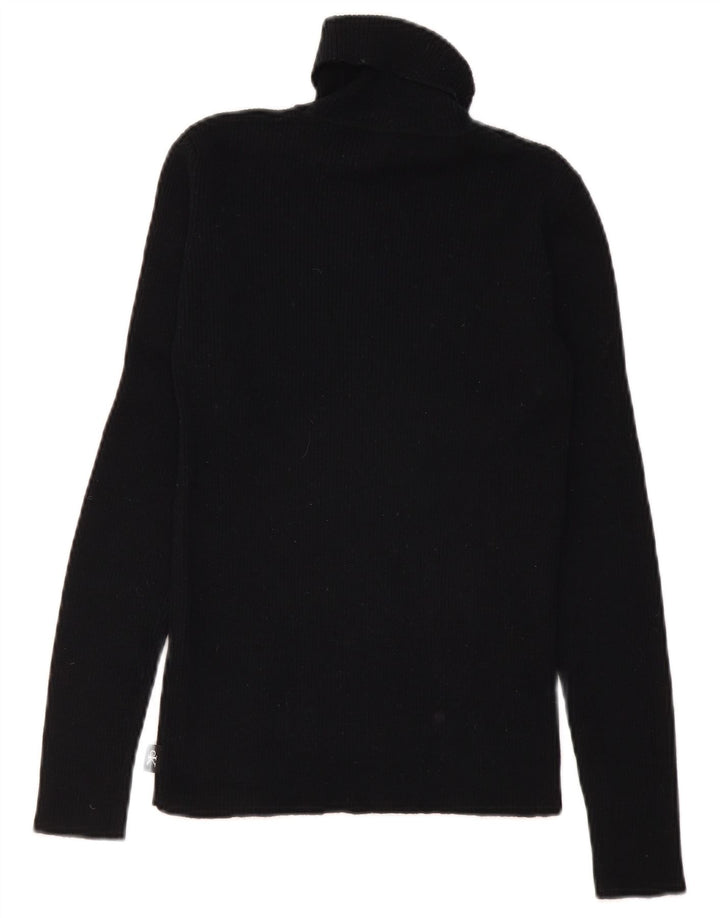 CALVIN KLEIN JEANS Womens Roll Neck Jumper Sweater UK 12 Medium Black