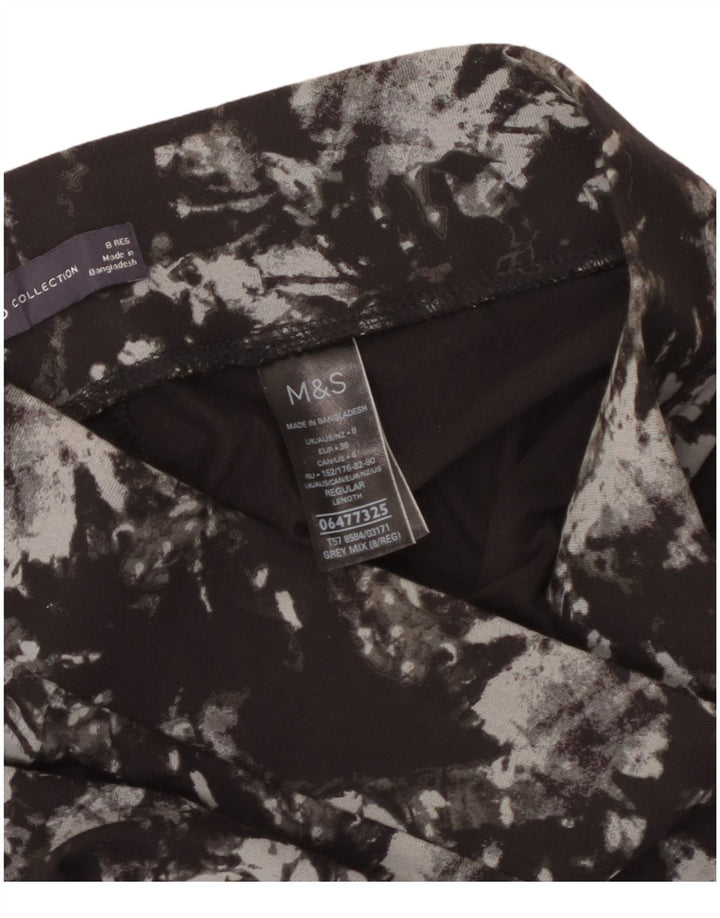 Marks & Spencer Womens Leggings UK 8 Small Grey Tie Dye Viscose