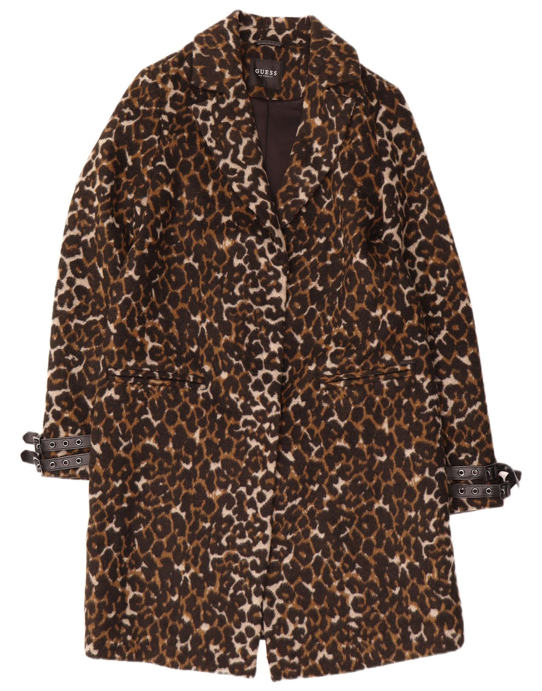 GUESS Womens Loose Fit Overcoat UK 6 XS  Multicoloured Animal Print