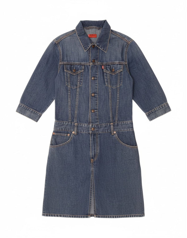 LEVI'S Girls 3/4 Sleeve Pullover Denim Dress 11-12 Years Medium Blue