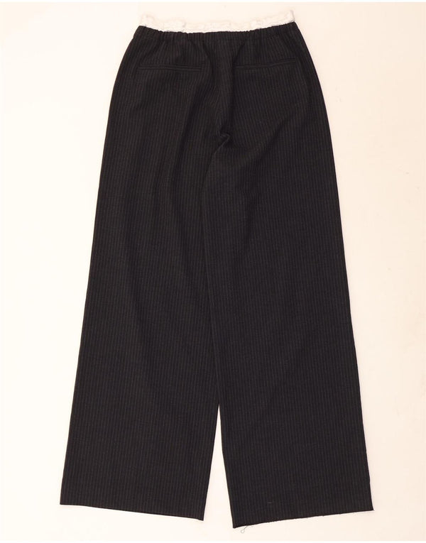 Zara Womens High Waist Wide Leg Trousers Medium W28 L31 Grey Pinstripe