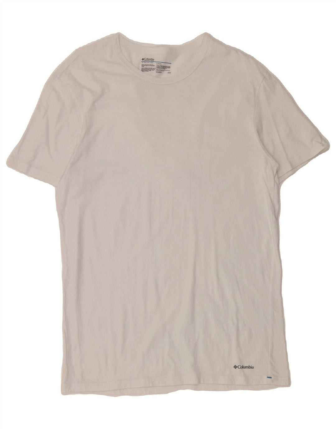 COLUMBIA Mens T-Shirt Top Large White Cotton Vintage Columbia and Second-Hand Columbia from Messina Hembry 