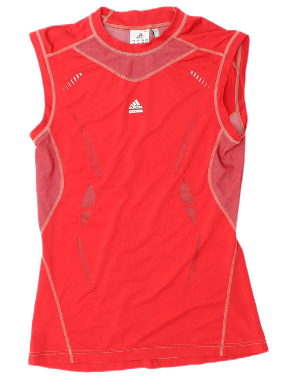 Adidas Mens Climacool T-Shirt Top Large Red Colourblock Polyester