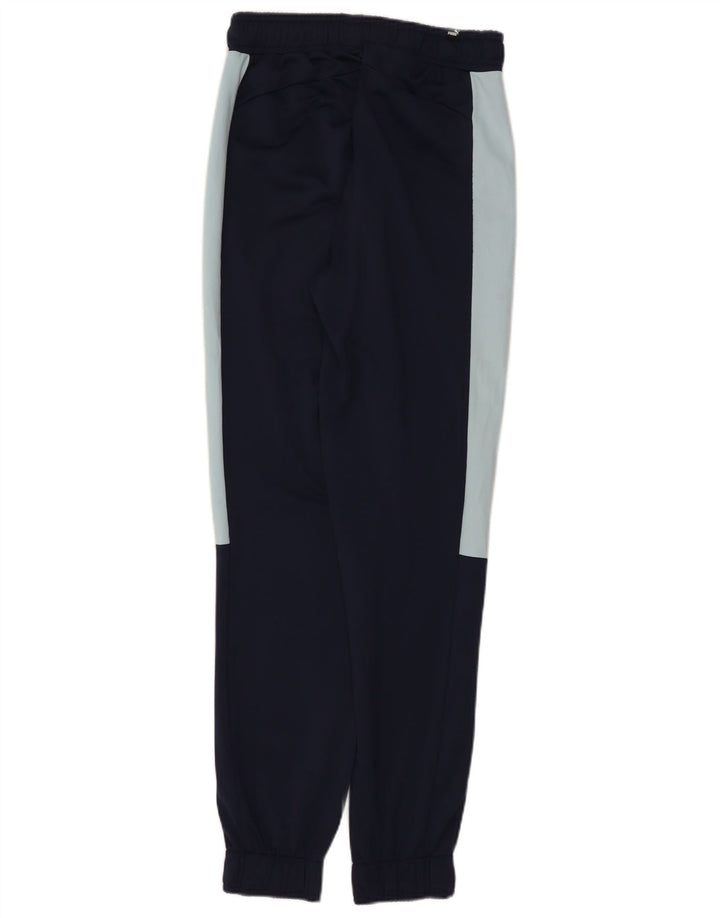 Puma Mens Tracksuit Trousers Joggers Small Navy Blue Colourblock Polyester
