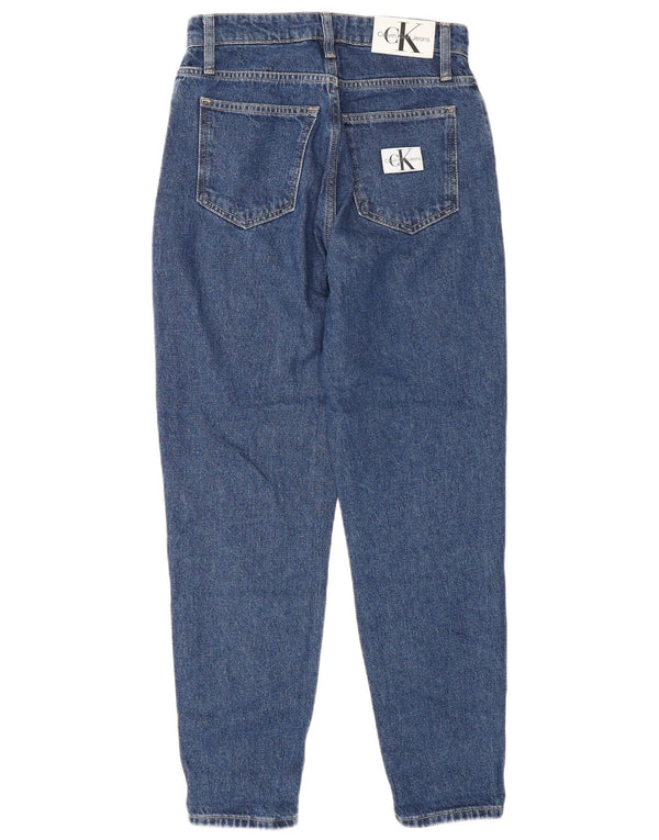 Calvin Klein Womens Mom High Waist Tapered Jeans W26 L28 Blue Cotton