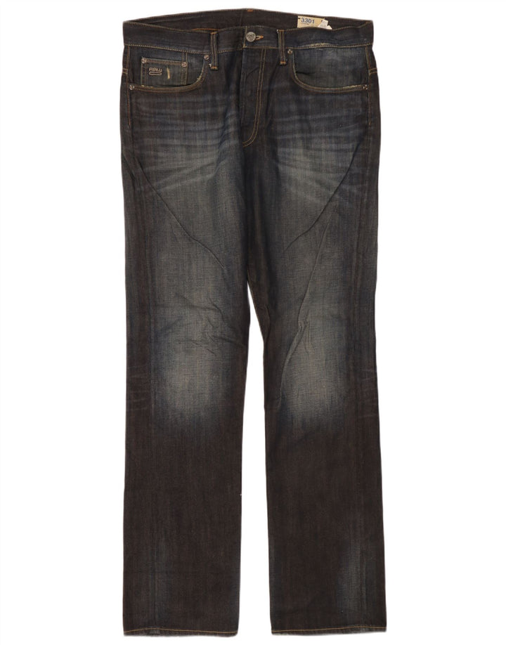 G-Star Mens 3301 Straight Jeans W34 L34 Blue
