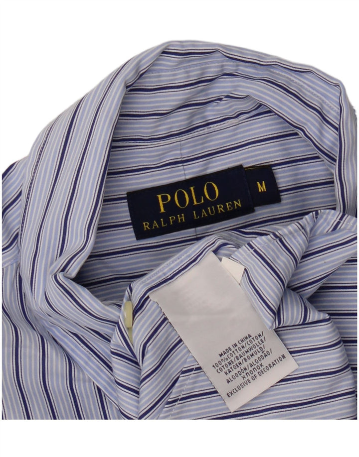 Polo Ralph Lauren Mens Shirt Medium Blue Striped Cotton