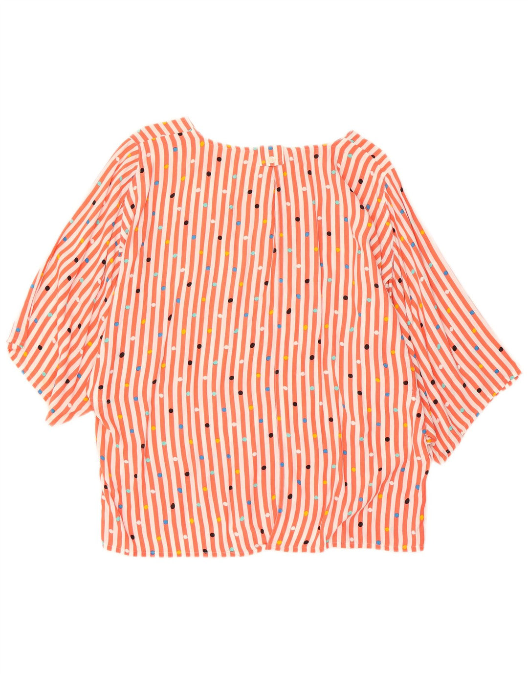 ICAM Womens 3/4 Sleeve Blouse Top IT 44 Medium Orange Striped Viscose