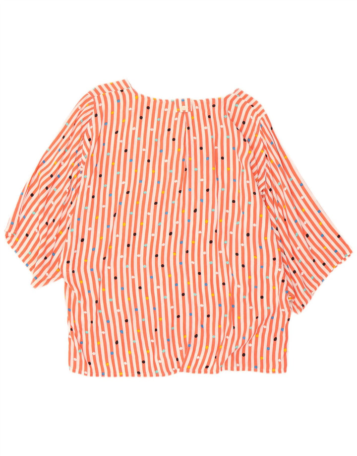 ICAM Womens 3/4 Sleeve Blouse Top IT 44 Medium Orange Striped Viscose