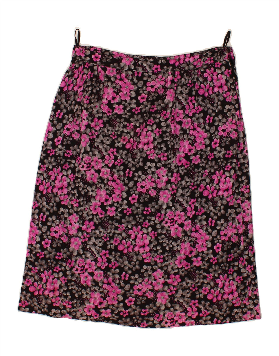VINTAGE Womens Midi Skirt W28 Medium Pink Floral Vintage Vintage and Second-Hand Vintage from Messina Hembry 