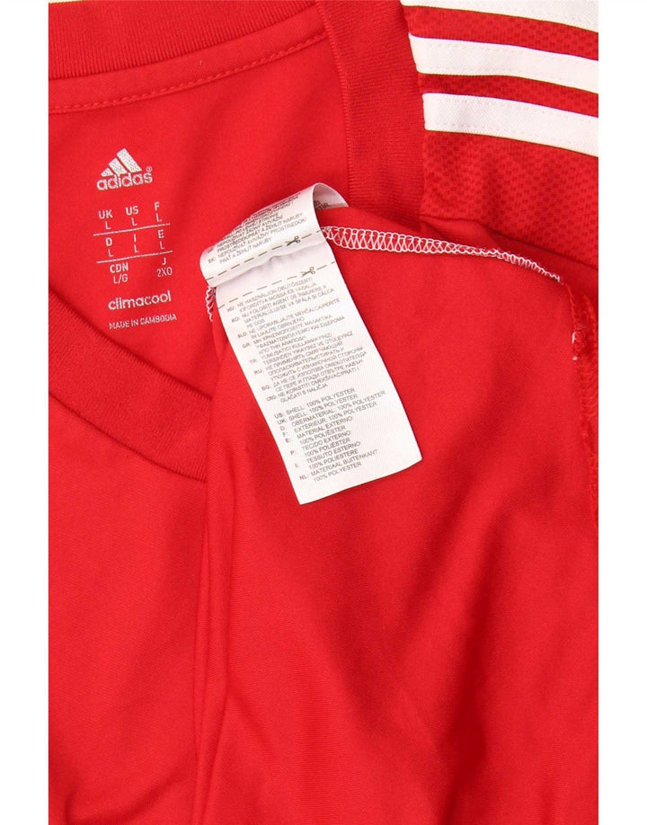 Adidas Mens Climacool T-Shirt Top Large Red Colourblock Polyester