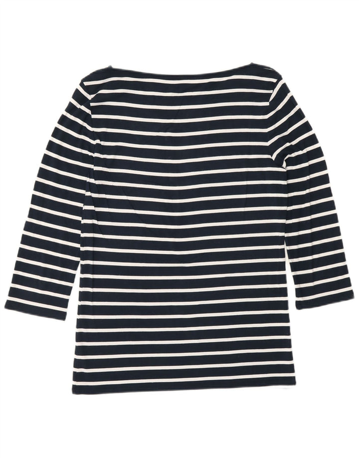 Tommy Hilfiger Womens Top 3/4 Sleeve UK 10 Small Navy Blue Striped