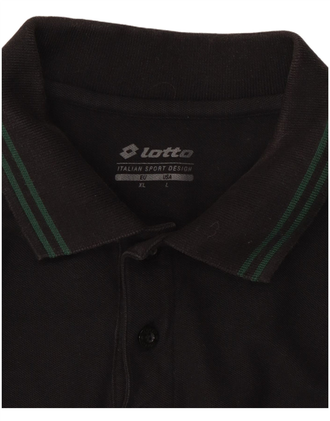 LOTTO Mens Long Sleeve Polo Shirt Large Black