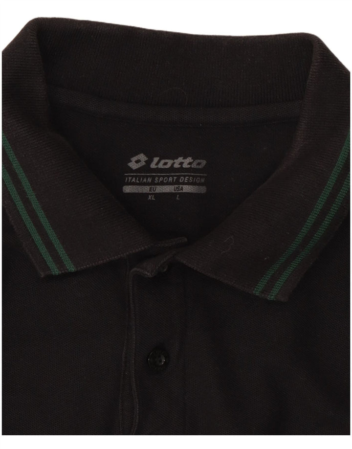 LOTTO Mens Long Sleeve Polo Shirt Large Black