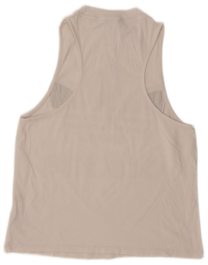 Adidas Womens Graphic Vest Top UK 12 Medium White Cotton