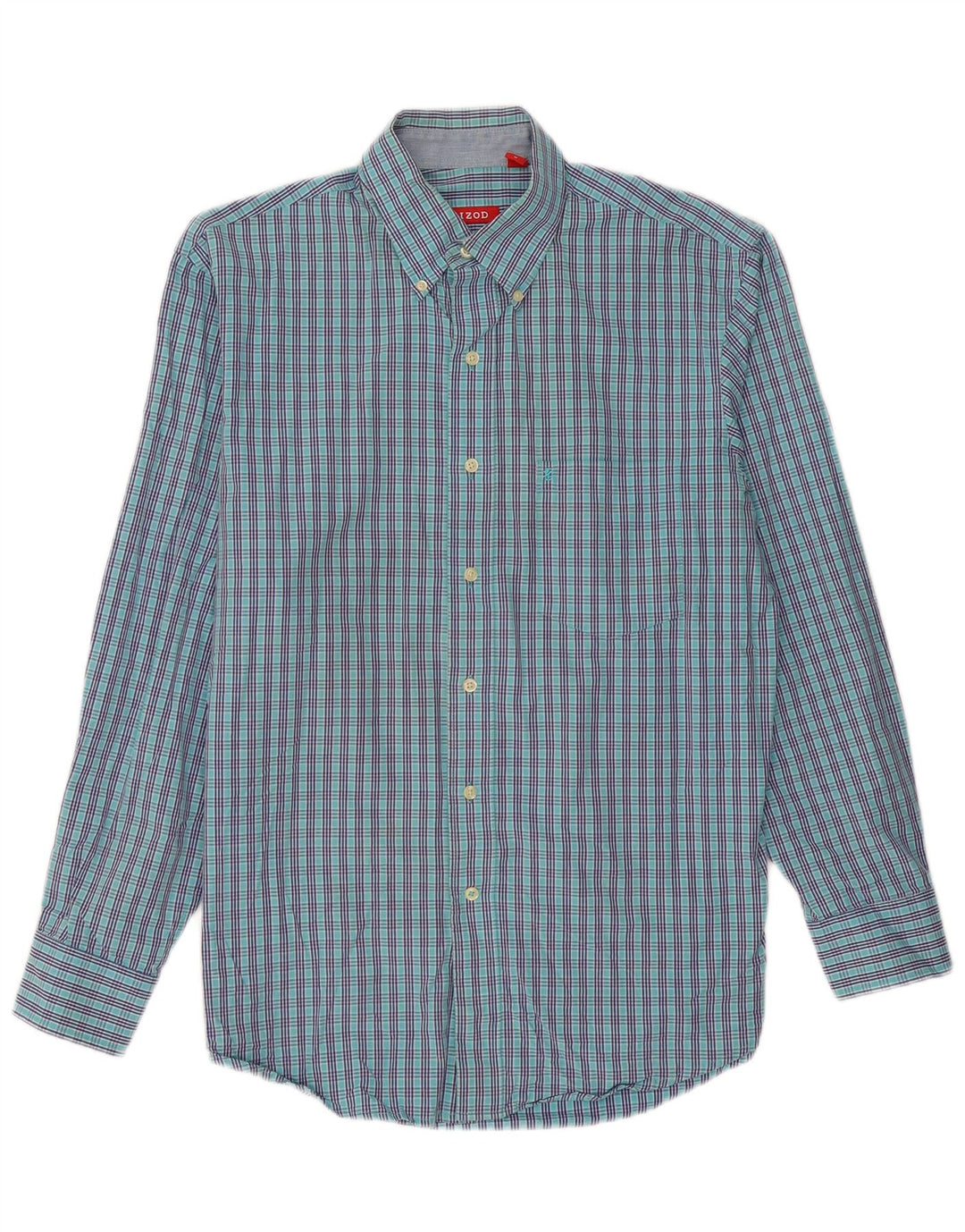 IZOD Mens Shirt Medium Blue Check