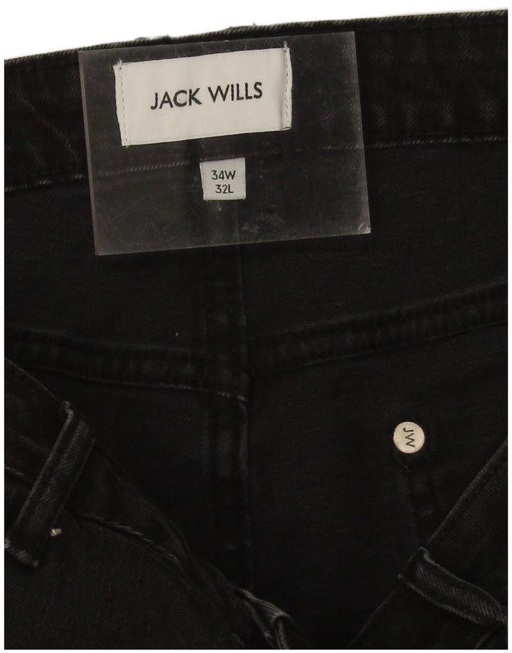 Jack Wills Mens Slim Jeans W34 L29 Black Cotton