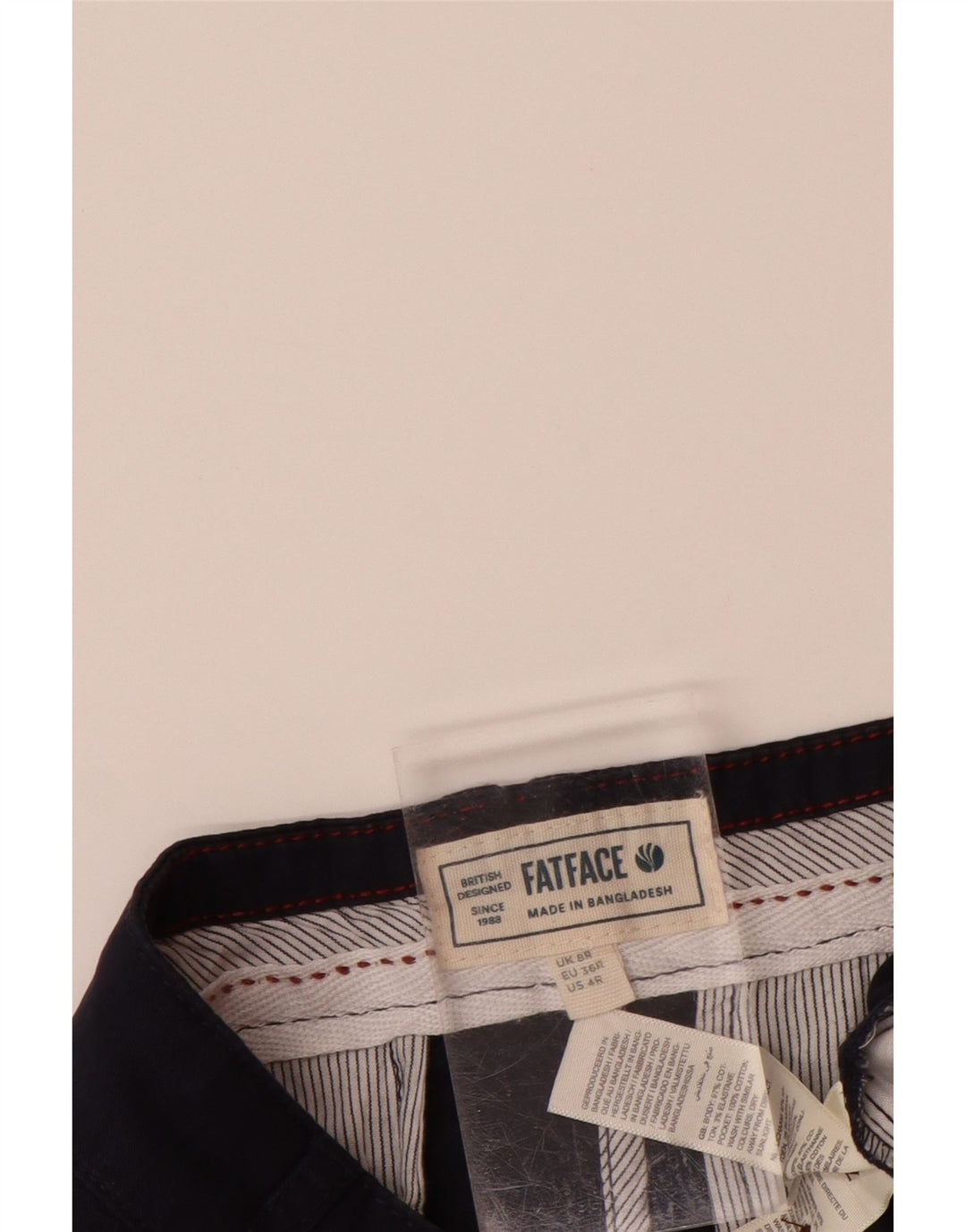 FAT FACE Womens Chino Shorts UK 8 Small W30  Navy Blue Cotton