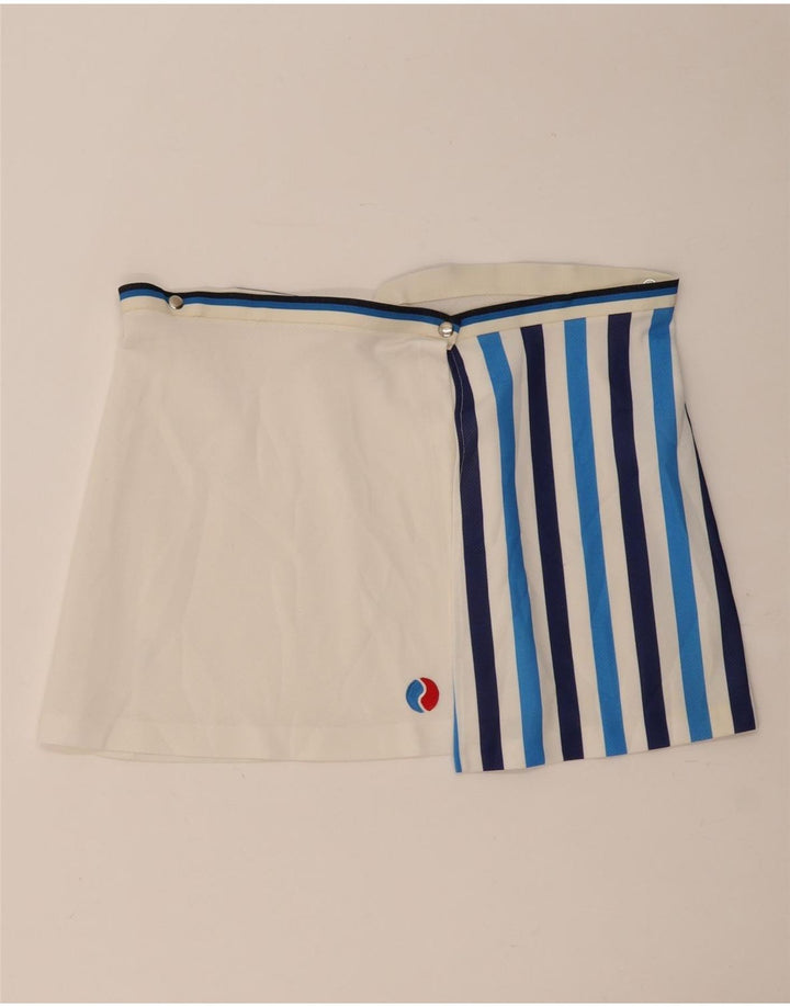 PANATTA Womens Tennis Skirt IT 48 XL  White Striped Polyester