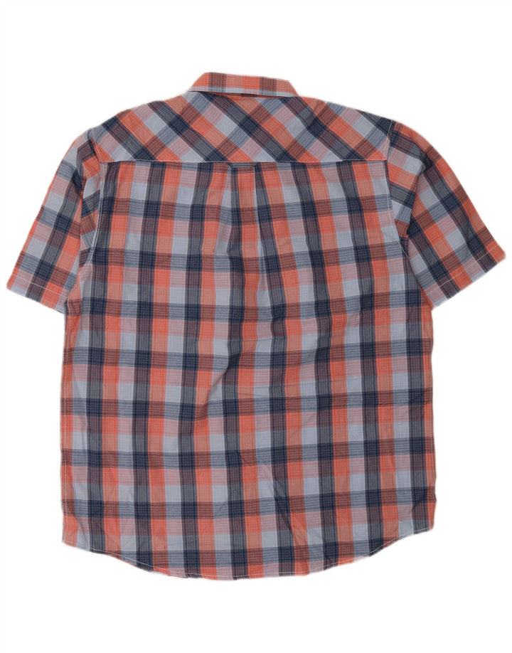 James Pringle Mens Short Sleeve Shirt Large Blue Check Polyester