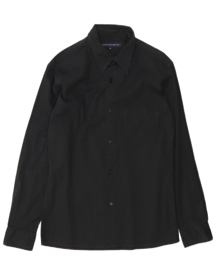 French Connection Mens Shirt Small Black Cotton
