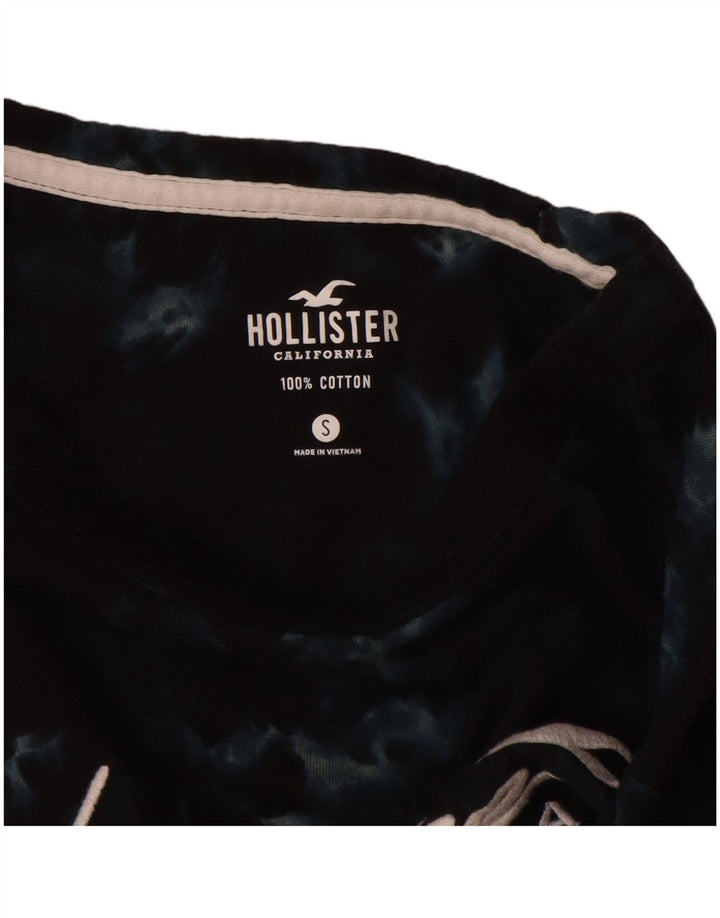 HOLLISTER Mens Graphic T-Shirt Top Small Navy Blue Tie Dye Cotton