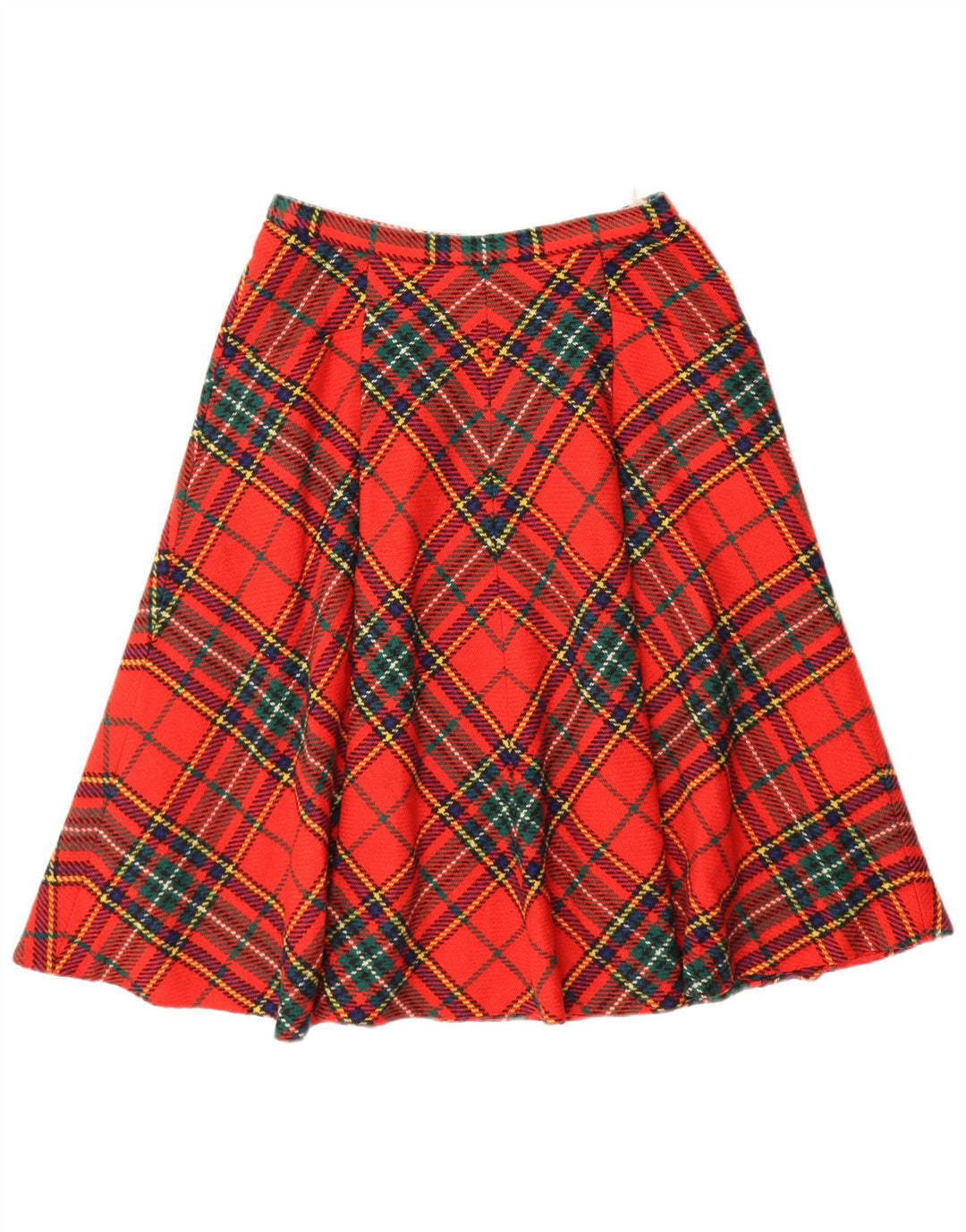 SILESIA Womens High Waist Flared Skirt EU 42 Large W28 L28 Red Plaid