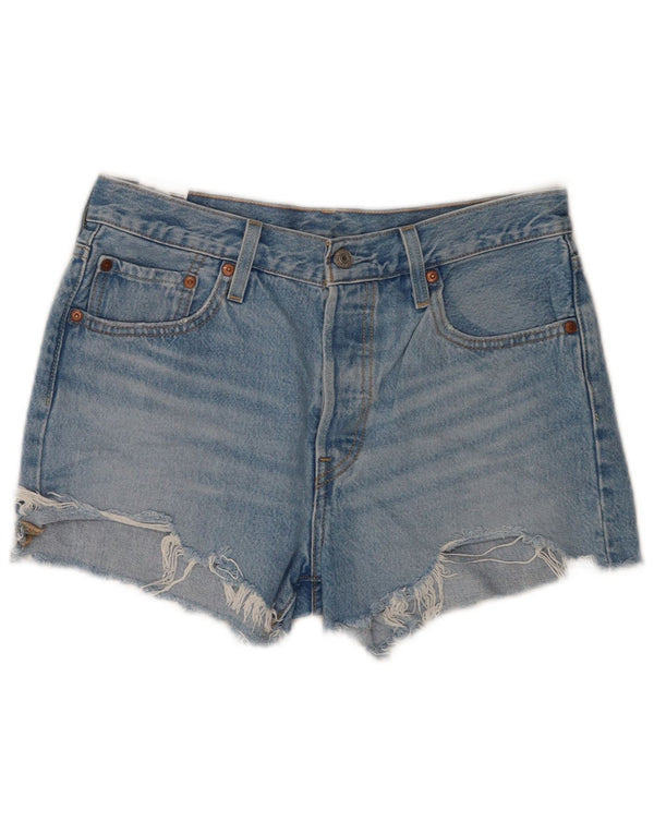 Levi's Womens 501 Distressed Denim Shorts W28 Medium  Blue Cotton