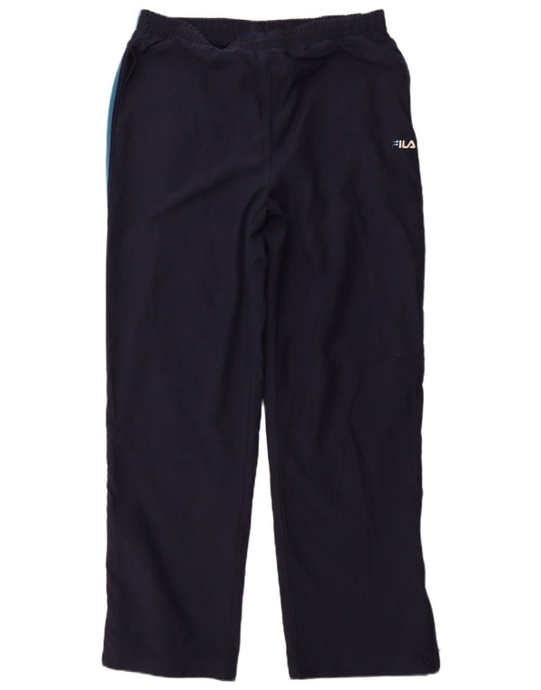 FILA Mens Tracksuit Trousers Medium Navy Blue Polyester