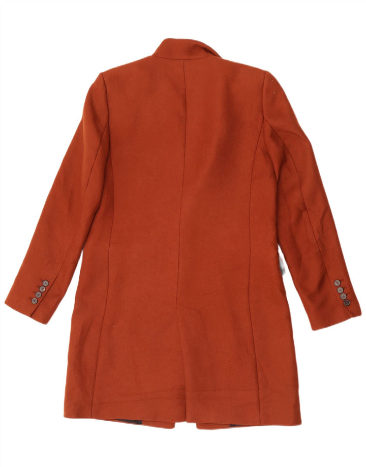 Zara Womens Overcoat UK 10 Small Brown Polyester