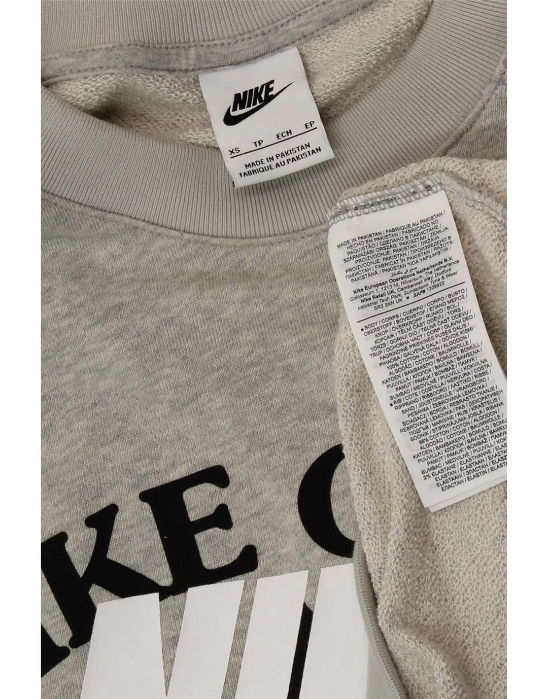 Nike Mens Graphic Sweatshirt Jumper XS Grey Cotton