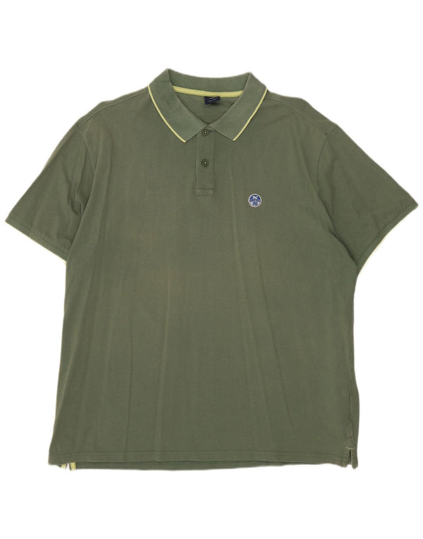 NORTH SAILS Mens Polo Shirt XL Khaki Cotton