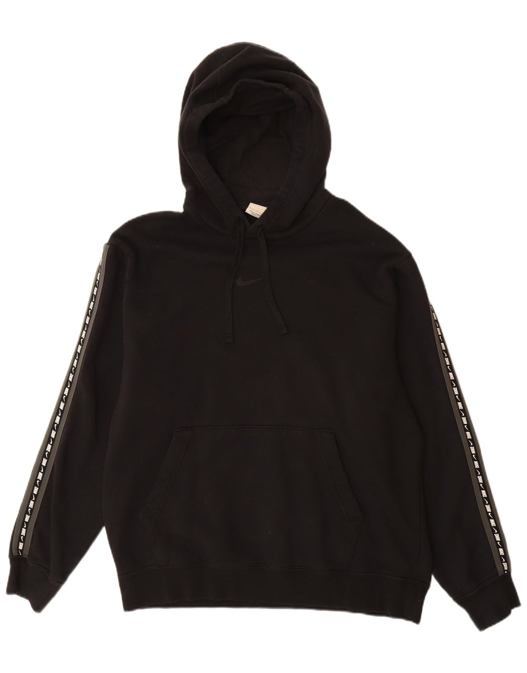 NIKE Mens Graphic Hoodie Jumper Large Black Cotton