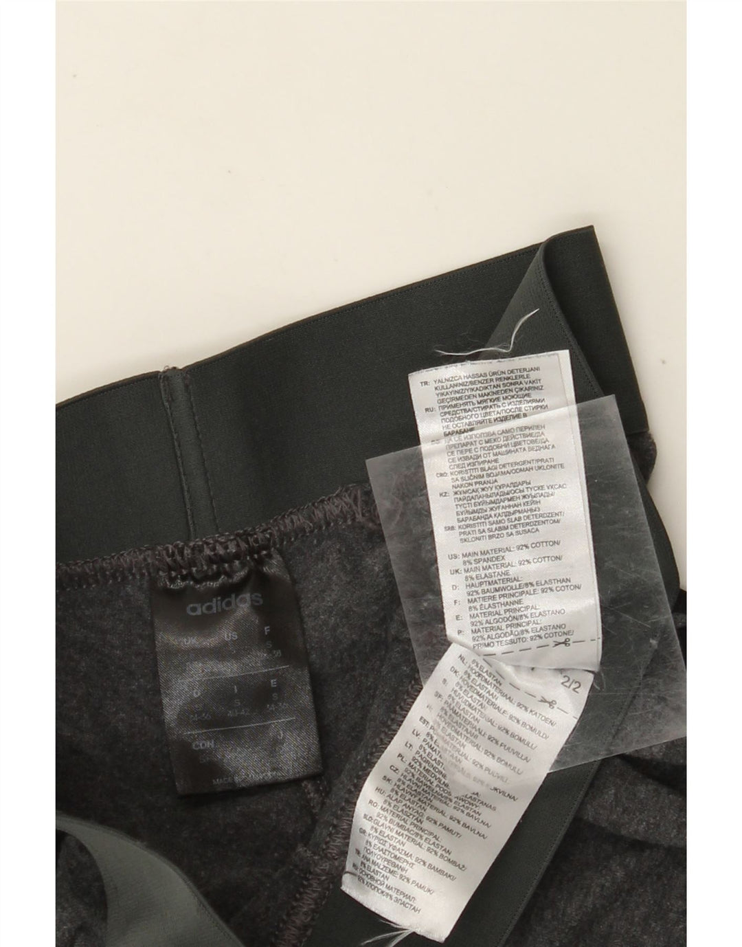 ADIDAS Womens Leggings UK 8 Small  Grey Cotton