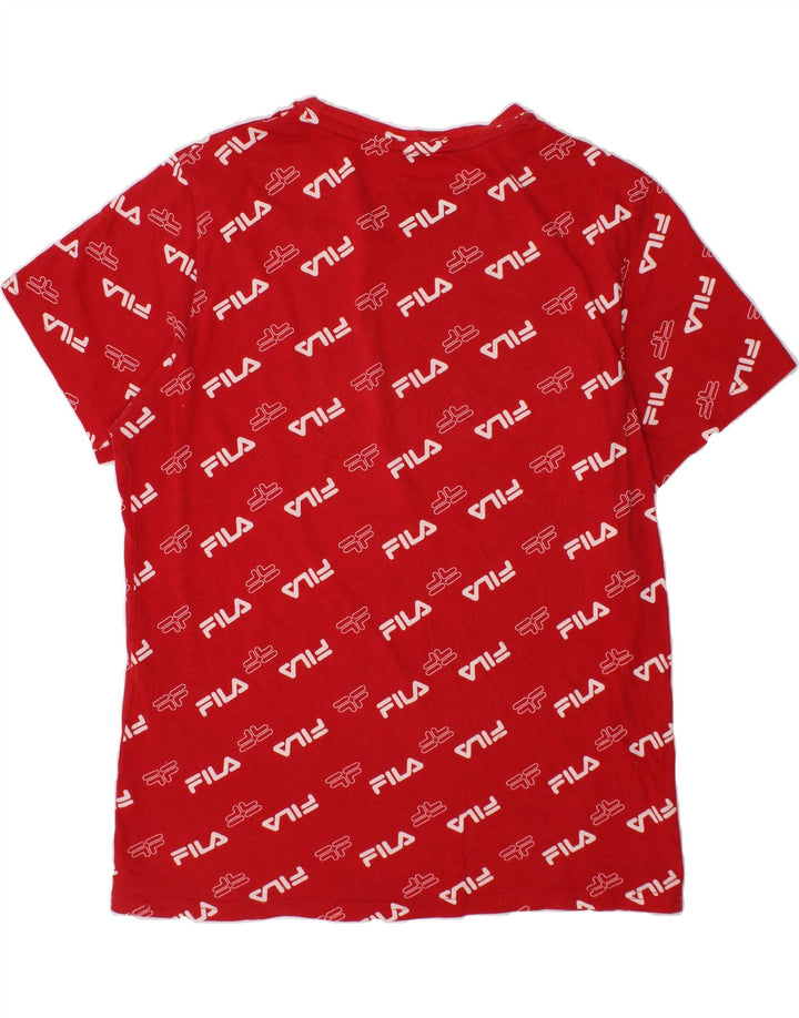 FILA Boys Graphic T-Shirt Top 13-14 Years Red Vintage Fila and Second-Hand Fila from Messina Hembry 